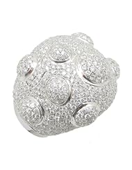 14k White Gold  4.15ctw Diamond Cocktail Ring LR1868 Size 7.75
