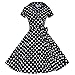 Maggie Tang 50 60s Vintage Swing Rockabilly Party Dress Black With White Dots L