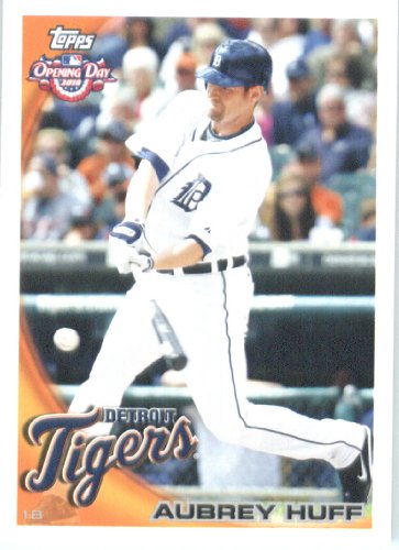 2010 Topps Opening Day Baseball Card # 16 Aubrey Huff - Detroit Tigers Mint Condition MLB Trading Card - Shipped In Protective ScrewDown Display Case!