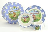 Michel Design Works Baby's First Plate Set - Snuggle Bunny, Blue (Pack of 2)