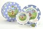 Michel Design Works Baby's First Plate Set - Snuggle Bunny, Blue (Pack of 3)