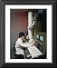Framed Print Of Scientist Using Stem Microscope From Science