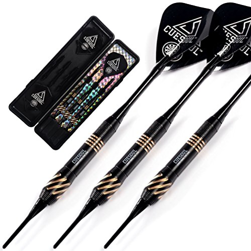 CUESOULBlack Scorpion 16g Soft Tip Darts with Black Dart Case