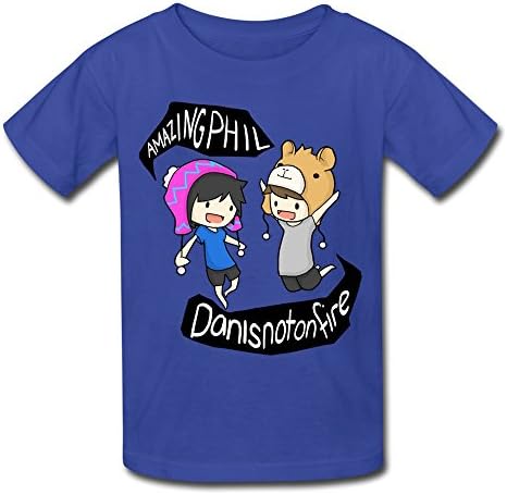 WX Kids Youth Dan And Phil Animated Design Kids T-Shirt - L RoyalBlue