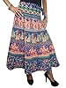 Indian Wrap Skirt Peacock Printed Wrap Around Womens Cotton Long Skirts