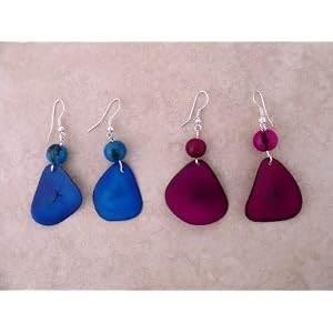 Amazon.com: Tagua Seed Earring Two Sets Peru Eco-friendly Jewelry: Everything Else