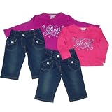 Newborn Girls' Outfit with Jeans and Love Shirt by Teddy Boom