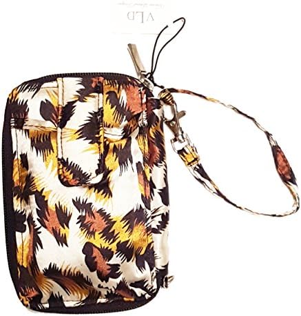 Satin Leopard Cell Phone Holder With Inner Wallet