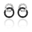 14K White Gold 1/4 ct. Black and White Diamond Interlock Earrings