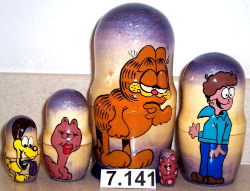 Childrens Toyshop  Toys : Russian Nesting Doll Garfield 5 Pc / 7 in #7.141r