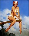 Second Thoughts Artist Gil Elvgren Vintage Classic Pin Up Girl Poster Print