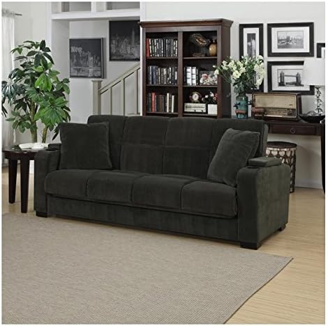 Best Upholstered Velvet Convert-a-Couch Storage Arm Futon Sofa Sleeper