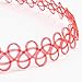 Jane Stone Choker Black Stretch Gothic Tattoo Henna Necklace (Fn1450-Red)