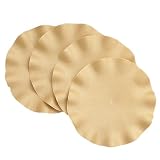 Benson Mills Ruffled Round Placemats, Yellow/Brown, Set of 4