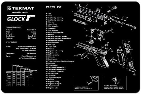 Otis Technology Ripcord Rip Cord for 9mm .380 Cal, .38 Cal, 357 Mag, 22.5" Inch Long Bore Barrel Cleaner + Ultimate Arms Gear Gunsmith & Armorer's Black Cleaning Work Bench Gun GLOCK Pistol Handgun + 8 pc Steel Pin Punch Center Takedown Tool Set Kit + 8" Brass Hammer + 3 Double End Brushes Brass, Copper, Nylon & 2 Double Ended Curved Picks
