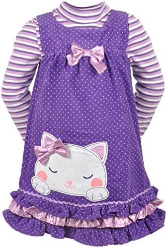 Nannette Little Girls' "Kitten Bows" 2-Piece Dress Set