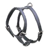 Two-Ply Latigo Dog Harness model 176DS (Black, XL: Neck strap adjusts 22-28 in. Chest 38-45 in.)