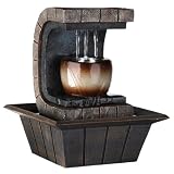 ORE Intl K323 Indoor Meditation Table Fountain with LED Light, 9-3/4-Inch