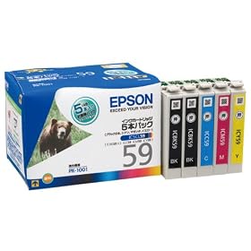 EPSON �C���N�J�[�g���b�W 59�V���[�Y 4�F�p�b�N�E�u���b�N2�{���� IC5CL59