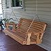 Amish Heavy Duty 800 Lb Roll Back 4ft. Treated Porch Swing With Cupholders - Cedar Stain