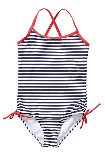ALove Big Girl's One Piece Swimsuit Swimming Costume Colorful Stripes