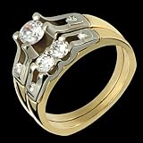 Ravve   Dazzling 14k Gold Diamond Wedding Band & Engagement Ring Matching Set   Custom Made.