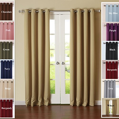 TWOPAGES® Solid AntiBronze Grommet Triple Weaved Polyester Curtains Drapes ( 1 Panel )