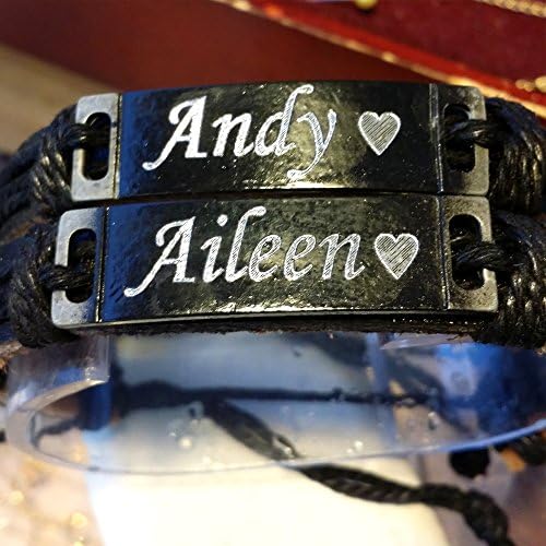 Custom Personalized Leather Bracelet with Any Name Free Engraved