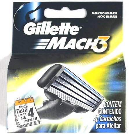 Gíllette Mach 3 Razor Refill Cartridges 4 Count