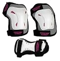 Girls Junior Knee Pads, Elbow Pads & Wrist Guards - Triple Pad Set AC750G - White