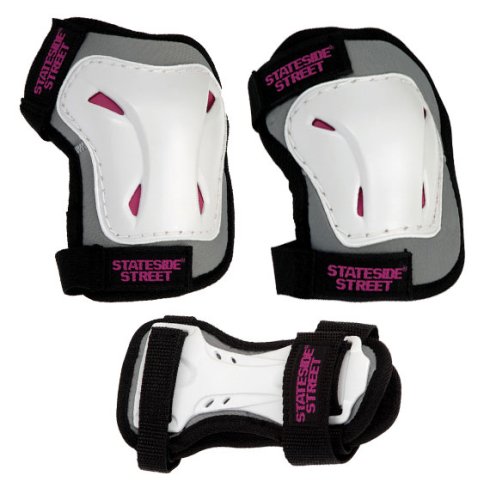 Buy Girls Junior Knee Pads, Elbow Pads & Wrist Guards - Triple Pad Set AC750G - White online at Discounted New and Used prices. Delivered to your door with Childrens Toyshop.com