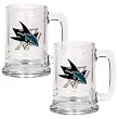 San Jose Sharks NHL 2pc 15oz Glass Tankard Set- Primary Logo