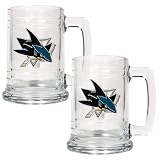 NHL San Jose Sharks Two Piece 15-Ounce Glass Tankard Set- Primary Logo