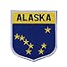 State Flag Shield Alaska Badge Patch Travel USA Embroidered Iron On Applique