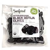 SunFood Organic Black Peruvian Botija Olives Pitted -- 8 oz