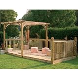 from Garden Central 4.8 x 2.4m Deck Kit Including Pergola