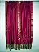 2 Cerise Pink Art Silk Sari Curtains Golden Border Indian 84"