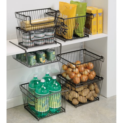 Under Shelf Basket Storage Space Saving Steel Bronze Kitchen Hanging