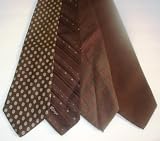 Lot of 4 Men's Assorted Brown Neckties