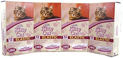 Alfapet Kitty Cat Large Elastic Sta-put Litter Box Liners 12 Per Box (4 Pack/boxes)