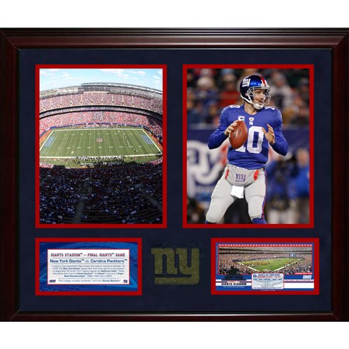 Steiner Sports NFL New York Giants Final Ticket Collage with Ticket, Turf, Photo, Logos and Nameplate