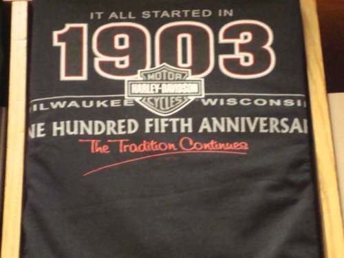 Harley-Davidson 105th 1903 The Tradition Continues --LIMITED EDITION-- Black 100% Pre-Shrunk Cotton T-shirt