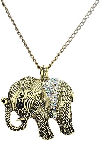 Tricess Fashion Vintage Bronze Elephant Pendant Long Chain Necklace Gift