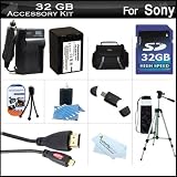 32GB Accessory Kit For Sony HDR-PJ380, HDR-PJ380/B HD Camcorder Includes 32GB High Speed SD Memory Card + Replacement (2300Mah) NP-FV70 Battery + Ac / DC Charger + Deluxe Case + 50