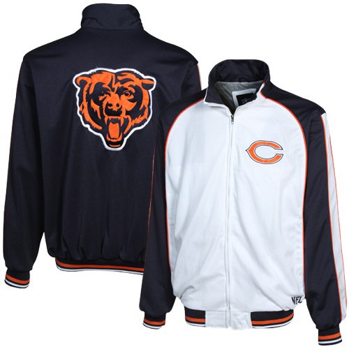 NFL Men's Chicago Bears White And Team Color Track Jacket (White, X-Large)