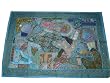 Dodger Blue Bead Mirror Vintage Decor Sari Tapestry Wall Hanging Throw 60x40