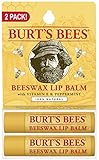 Burt's Bees Lip Balm, Beeswax, 2 Count