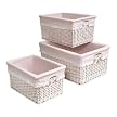 3-pc. Basket Set with Pink Liners