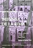 DEFENSA DE LA RIMA de SAMUEL DANIEL