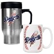 Los Angeles Dodgers MLB Stainless Steel Travel Mug & Gameball Ceramic Mug Set - Primary Logo by Great American Products